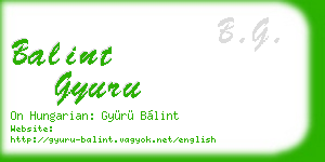 balint gyuru business card